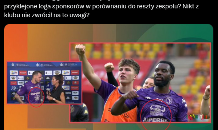 Taką KOSZULKĄ podczas meczu z Widzewem miał na sobie Pululu xD